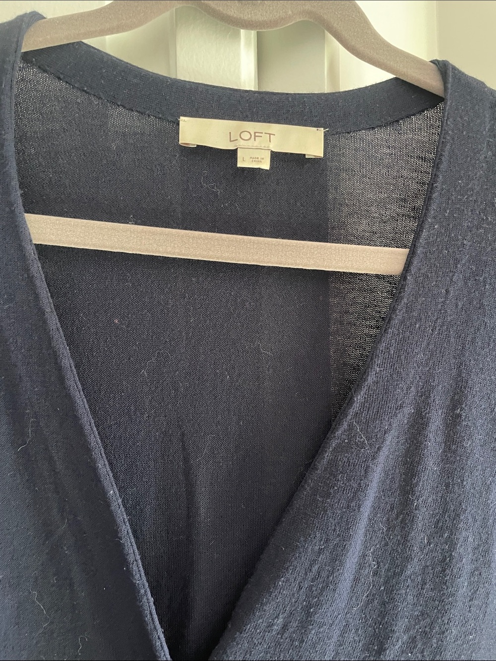 LOFT Navy V-Neck Cardigan